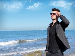 man in the beach