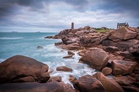 rocky picturesque coast of Brittany