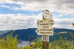 road signs in the mountains of germany