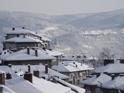 magnificent Tsarevets on the beautiful snow landscape in winter