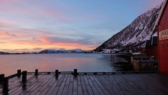 orange red sunset in Tromso