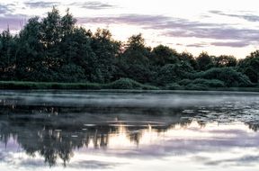 silent sunset on the lake in Denmark