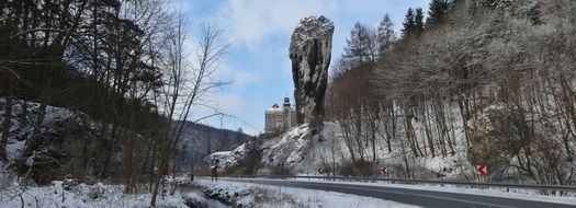 highway among the rocks in poland