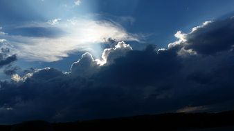 the sun behind the storm clouds