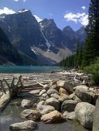 Landscape of Moraine Lake in Canada