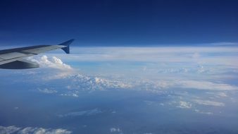 view from the plane above clouds