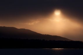 Mountain at the evening light