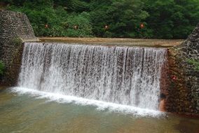 beautiful waterfall in Japan
