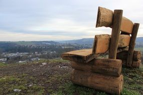 bench on a high mountain for observation