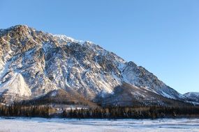 snow-capped mountains like a landscape of Alaska