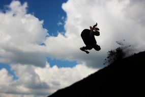 jump on a hillside