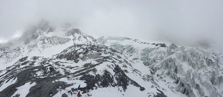 panorama of Jade Dragon Snow Mountain in Yunnan