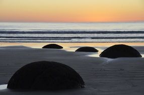 Landscape of Moeraki Boulders