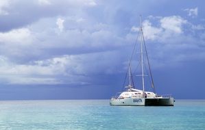 Catamaran Boat in Indian ocean