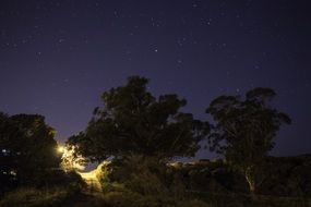 clear starry sky over mar del plata in argentina