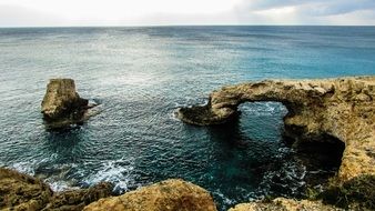 natural arch on the coast in cyprus, ayia napa