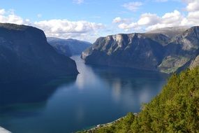scenic landscape of Blue Water and Rock Fjord