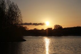 Sunset on the island in the evening