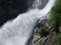 waterfall with strong current in south tyrol