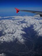 aerial view of the alpine mountains