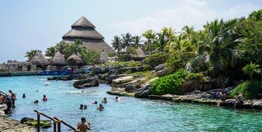 green tropical tourist park in Mexico