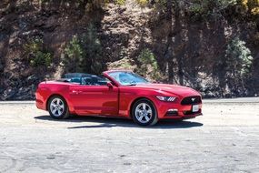 Red ford Mustang