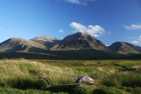 green field near a mountain in scotland