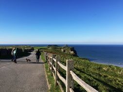 road along the coast in rhossili in wales