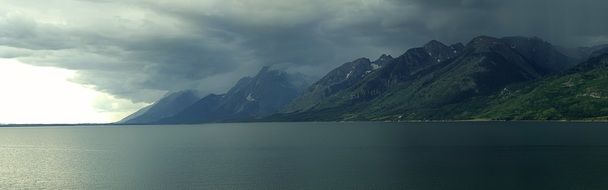 Landscape of dark sky over the mountain