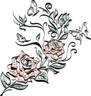 İllustration of Rose Flowers Drawings