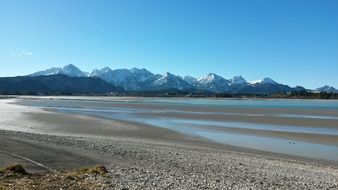 landscape of Lake Forggensee in Bavaria