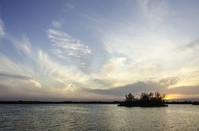 quiet nature at sunset