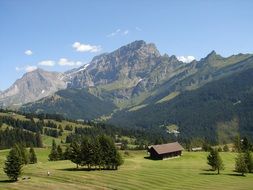 Amazing landscape of high mountains in Switzerland