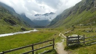 wooden fence in the valley