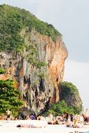 vacationers on the coast of tropical island Railay Beach