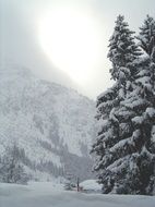 winter road in the snowy mountains