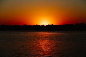 scenic sunset on the river