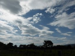 cloudy sky over a summer meadow