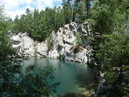 flooded quarry near a lake in the Czech Republic