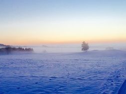 landscape of stunning Sunrise at Winter