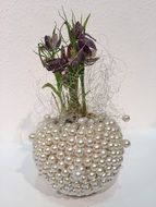 flower arrangement in a glass vase
