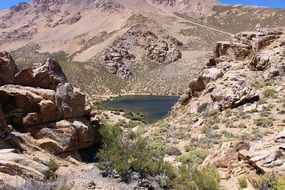 panorama view of the cochiguaz river in the mountains