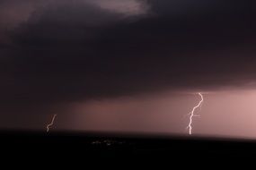 lightnings in the dark sky