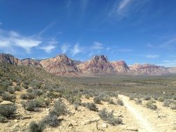 sunny day over the hills in the desert