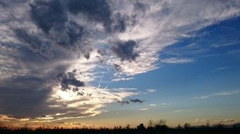 Sky Sunset dark Clouds Landscape