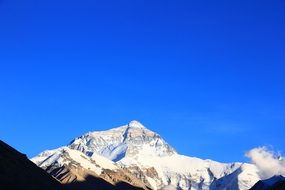 distant view of snowy everest on a sunny day