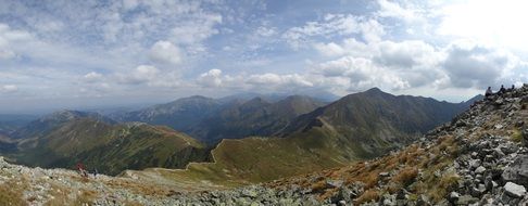 Tatra mountain range panorama in national park