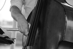 musician at the festival in hamburg in black and white image