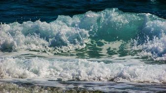 azure smashing ocean waves