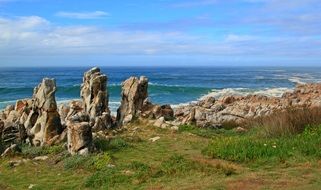 picrutesque Rocks on Coast at Sea, South Africa, hermanus